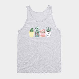 Cute Cacti in Pots - Four in a Row Tank Top